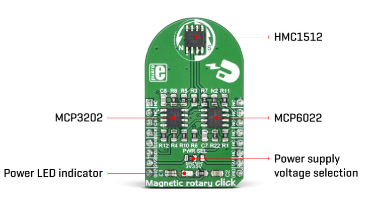 Mikroe MIKROE-3275磁性旋转Click板